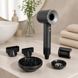 Фен-стайлер HAIR DRYER 5в1 з насадками та іонізацією 1600 Вт для укладки волосся, Сірий (X05/2870)