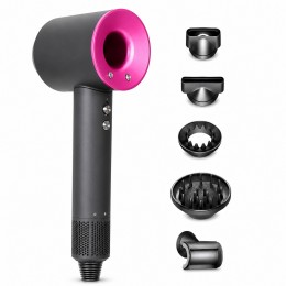 Фен-стайлер HAIR DRYER 5в1 с насадками и ионизацией 1600 Вт для укладки волос, Розовый (X05/2870)