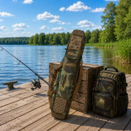 Полужесткий чехол BoyaBY HL Rod Bag 100 см для спиннингов и удилищ с двумя секциями, Лесной камуфляж(988)