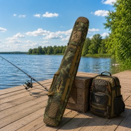 Полужесткий чехол BoyaBY HL Rod Bag 135 см для спиннингов и удилищ с двумя секциями, Лесной камуфляж(988)