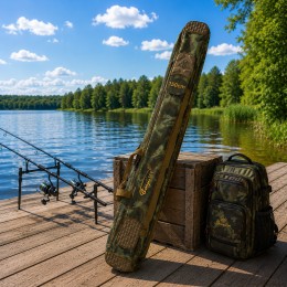 Полужесткий чехол BoyaBY HL Rod Bag 150 см для спиннингов и удилищ с двумя секциями, Лесной камуфляж(988)