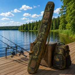 Полужесткий чехол BoyaBY HL Rod Bag 160 см для спиннингов и удилищ с двумя секциями, Лесной камуфляж(988)