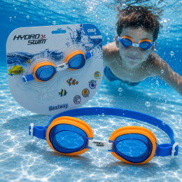 Детские очки для плавания, поликарбонатные линзы UV, anti-fog, 3 Bestway Hydro-Swim 21002 размер S 48–52 см Синие (AT)