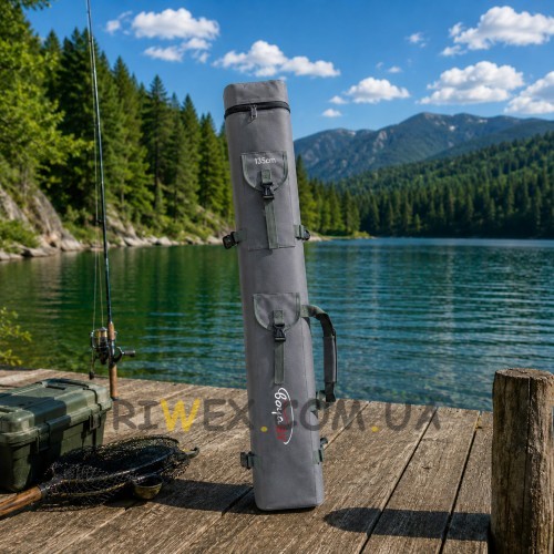 Чехол для удилищ Boya By SP Rod Bag 135 см жесткий двухсекционный тубус Oxford, Серый (988)