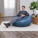 Надувне велюрове крісло Bestway 75154 112×112×66 см для дому, балкону та відпочинку, Синій (AT)