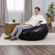 Надувне велюрове крісло Bestway 75153 112×112×66 см для дому, балкону та відпочинку, Чорний (AT)