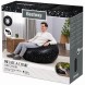 Надувне велюрове крісло Bestway 75153 112×112×66 см для дому, балкону та відпочинку, Чорний (AT)