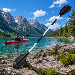 Двустороннее весло Bestway 62174 230 см для каяка лодки байдарки алюминиевое сложное (AT)