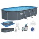 Овальний каркасний басейн Bestway Hydrium 561CW 730x360x132 см комплект насос тент підстилка сходи, 27090 л (AT)