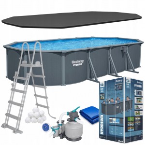 Овальний каркасний басейн Bestway Hydrium 561CW 730x360x132 см комплект насос тент підстилка сходи, 27090 л (AT)