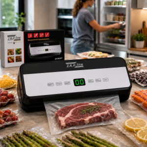 Вакууматор вакуумний пакувальник з LED-дисплеєм, режими сухі/вологі/сипкі, гофровані пакети Zepline ZP-00357 200W 