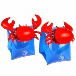 Детские надувные нарукавники для плавания GipGo с фигурой краба, 22×15 см от 3 лет, для бассейна и пляжа (12)