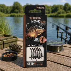 Готовые поводки для карповой рыбалки комплект 6в1 Weida Method Feeder QZ-14, размер 4 (5650)