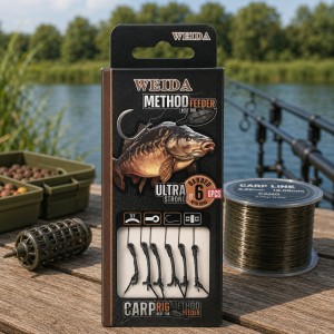Готові поводки для коропової риболовлі комплект 6в1 Weida Method Feeder QZ-14, розмір 6 (5650)