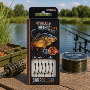 Готовые поводки для карповой рыбалки комплект 6в1 Weida Method Feeder QZ-14, размер 10 (5650) Готовые поводки для карповой рыбалки комплект 6в1 Weida Method Feeder QZ-14, размер 10 (5650)