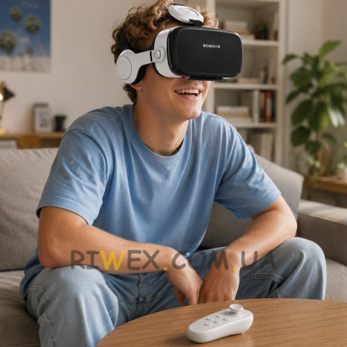 VR гарнітура JBV15 для смартфонів 4.7-6.2", окуляри віртуальної реальності з пультом і лінзами 42 мм (X26)
