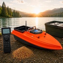 Кораблик для прикормки D80 GPS100 GPS до 500 м 1 бункер 3 кг безколекторні двигуни 46000 мАч, помаранчевий(SF)