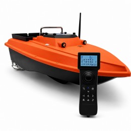 Кораблик для прикормки D80 GPS100 GPS до 500м 1 бункер 3 кг бесколлекторные двигатели 60000 мАч, оранжевый(SF)