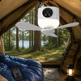 Туристичний вентилятор підвісний для намету з LED-підсвіткою, пультом ДК, USB Type-C (626/1601)
