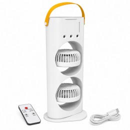 Настільний вентилятор 3в1 Double-ended Spray Fan подвійний акумуляторний зі зволоженням, LED, USB, пультом (AX)