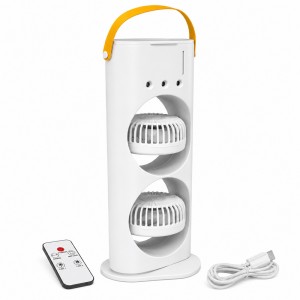Настільний вентилятор 3в1 Double-ended Spray Fan подвійний акумуляторний зі зволоженням, LED, USB, пультом (AX)
