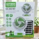 Акумуляторний настільний вентилятор із сонячною панеллю, LED-лампою, USB Type-C, 3 швидкості, power bank GDTIMES GD 8021 (AX)