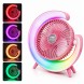 Вентилятор настільний акумуляторний A3 з RGB підсвічуванням, USB, поворотний 180 °, 3 режими роботи, Рожевий (AX)