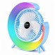Вентилятор настільний акумуляторний A3 з RGB підсвічуванням, USB, поворотний 180 °, 3 режими роботи, Блакитний (AX)