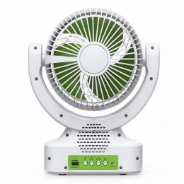 Акумуляторний настільний вентилятор із сонячною панеллю, Bluetooth-колонкою, FM-радіо, USB, TF та LED-лампою GDTIMES GD-8021BT (АХ)