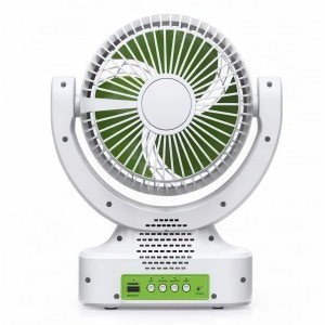 Акумуляторний настільний вентилятор із сонячною панеллю, Bluetooth-колонкою, FM-радіо, USB, TF та LED-лампою GDTIMES GD-8021BT (АХ)