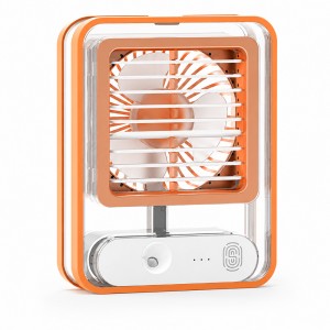 Портативний вентилятор зі зволожувачем повітря USB LED-нічник акумулятор 1500 мА·год 4.5W, Помаранчевий (AMN)