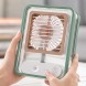 Портативний вентилятор зі зволожувачем повітря USB LED-нічник акумулятор 1500 мА·год 4.5W, Зелений (AMN)
