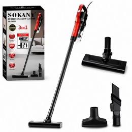 Вертикальный пылесос беспроводной ручной SOKAN SK-13033, 2800 Вт, Li-Ion 2200 мАч, HEPA-фильтр, красный (4393)