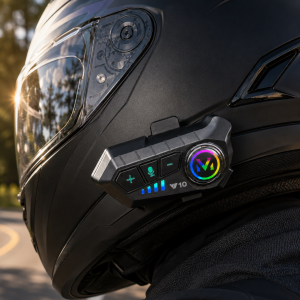 Бездротова мотогарнітура Bluetooth навушники з мікрофоном для дзвінків Y10 2000 мАг, Type-C, IPX6 Чорна (509/4666)