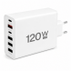 Мережевий зарядний пристрій 26X188 120W на 6 USB-портів USB-C та USB-A для смартфонів і ноутбуків, Білий  (509/5083)