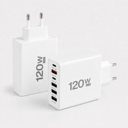 Мережевий зарядний пристрій 26X188 120W на 6 USB-портів USB-C та USB-A для смартфонів і ноутбуків, Білий  (509/5083)