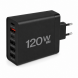 Мережевий зарядний пристрій 26X188 120W на 6 USB-портів USB-C та USB-A для смартфонів і ноутбуків, Чорний  (509/5082)