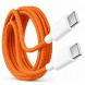 Кабель для швидкої зарядки Type-C – Type-C 60W Orange 26X-196 1 м тканинний для iPhone 17 Pro Max, Помаранчевий (509/5084)