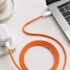 Кабель для швидкої зарядки Type-C – Type-C 60W Orange 26X-196 1 м тканинний для iPhone 17 Pro Max, Помаранчевий (509/5084)