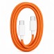 Кабель для швидкої зарядки Type-C – Type-C 60W Orange 26X-196 1 м тканинний для iPhone 17 Pro Max, Помаранчевий (509/5084)