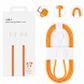 Кабель для швидкої зарядки Type-C – Type-C 60W Orange 26X-196 1 м тканинний для iPhone 17 Pro Max, Помаранчевий (509/5084)