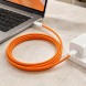 Кабель для швидкої зарядки Type-C – Type-C 60W Orange 26X-196 1 м тканинний для iPhone 17 Pro Max, Помаранчевий (509/5084)