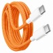 Кабель для швидкої зарядки Type-C – Type-C 60W Orange 26X-196 1 м тканинний для iPhone 17 Pro Max, Помаранчевий (509/5084)