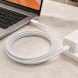 Кабель для швидкої зарядки Type-C – Type-C 60W 1 м тканинний для iPhone 17 Pro Max 26X-198, Білий (509/5085)
