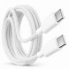 Кабель для швидкої зарядки Type-C – Type-C 60W 1 м тканинний для iPhone 17 Pro Max 26X-198, Білий (509/5085)