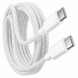 Кабель для швидкої зарядки Type-C – Type-C 60W 1 м тканинний для iPhone 17 Pro Max 26X-198, Білий (509/5085)