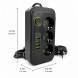 Сетевой удлинитель Power Socket F09U с USB Type-C, 3 розетки, 4 USB, кабель 2 м, 2500 Вт, черный (509/3065)