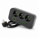 Сетевой удлинитель Power Socket F09U с USB Type-C, 3 розетки, 4 USB, кабель 2 м, 2500 Вт, черный (509/3065)