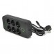 Сетевой удлинитель Power Socket F06U с USB Type-C, 6 розеток, 4 USB, кабель 2 м, 2500 Вт, черный (509/4705)