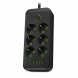Сетевой удлинитель Power Socket F06U с USB Type-C, 6 розеток, 4 USB, кабель 2 м, 2500 Вт, черный (509/4705)